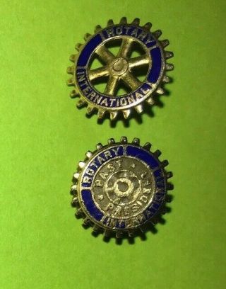 Vintage Rotary International Past President & Pinback Pin 14k