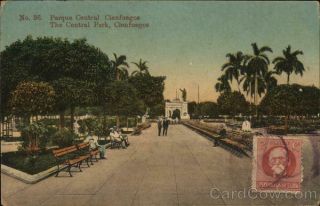 Cuba Cienfuegos Parque Central Philatelic Cof Postcard 2c Stamp Vintage