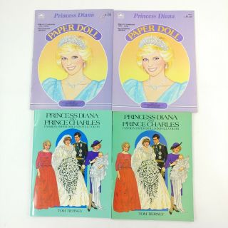 Princess Diana/ Princess Diana And Prince Charles Paper Dolls Set Of Four