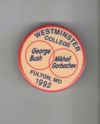 1992 George H W Bush,  Gorbachev Pin Westminster College Glasnost Cold War