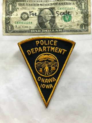 Onawa Iowa Police Patch Un - Sewn In Great Shape