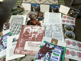 Smokey The Bear Forest Fire Kit1964 Folder And 20 Items,  Car Litter Bags,  Comic