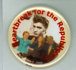 Vtg 2000 Official On York Us Senator Hillary Clinton Campaign Pinback Button