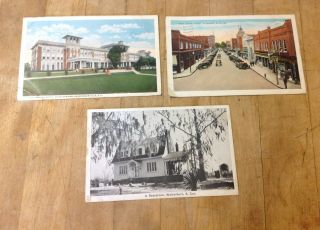 3 Ant 1920s W Evans St Florence Sc Rppc Walterboro Chick Springs Hotel Postcards