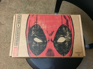 Funko Pop Marvel Collector Corps Leaping Deadpool Full Box - Feb.  2016 Size S