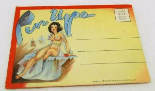 Ww2 Era Pin Ups Series D Curt Teich Postcard Folder Linen 18 Different Risque