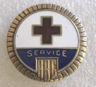 Vintage Scarce Ww2 Era American Red Cross Arc Service Pin - Wwii Sterling
