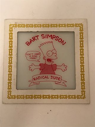 Bart Simpson Carnival Prize Glass Mirror Style Radical Dude