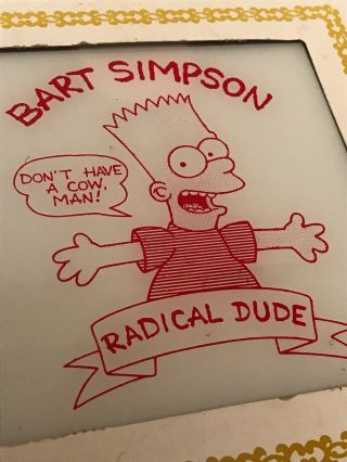 Bart Simpson Carnival Prize Glass Mirror Style Radical Dude 2