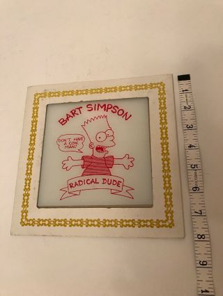 Bart Simpson Carnival Prize Glass Mirror Style Radical Dude 5