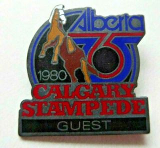 Calgary Stampede 1980 Pin Pinback Lapel Collectors Alberta 75 Anniversary Horse