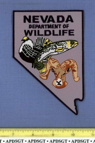 Nevada Dnr Department Of Wildlife Sheriff Police Patch State Shape Fish Game Ram