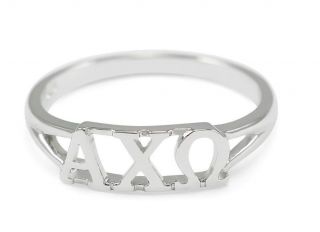 Alpha Chi Omega Sterling Silver Ring With Cut - Out Letters,