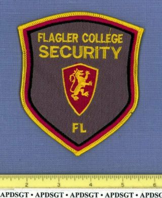 Flagler College Security Florida Sheriff School Campus Police Patch Royal Lion