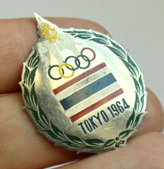 Thailand Team Sport Committee Olympic Games In Tokyo Japan 1964 Rare Pin