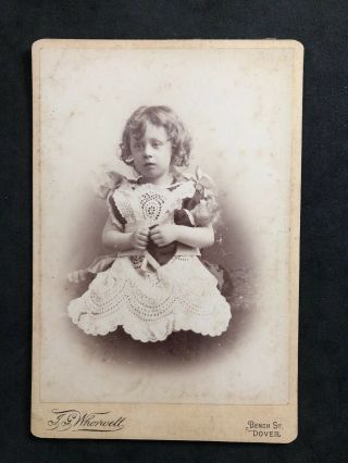 Victorian Photo: Cabinet Card: Girl Porcelain Doll: Whorwell: Dover: 2 Of 2