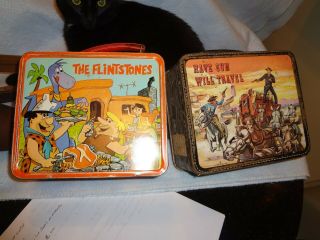Two Vintage Lunchboxes From The 1960s,  Flintstones & Have Gun Will Travel,