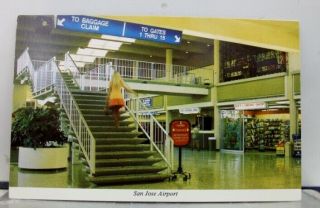 California Ca San Jose Municipal Airport Postcard Old Vintage Card View Standard