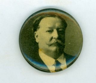 Vintage 1908 President William H.  Taft Political Campaign Pinback Button 7/8 " Bl