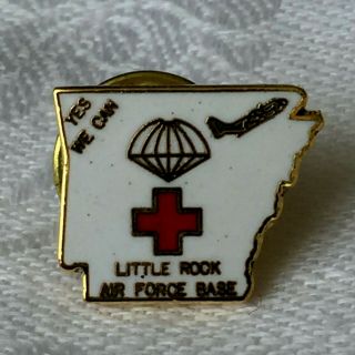 American Red Cross Little Rock Air Force Base Arkansas Map Military Lapel Pin