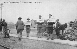 " War Bread " Fort Logan,  Co Military Army Soldiers Ca 1910s Wwi? Vintage Postcard