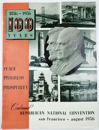 1956 Republican National Convention Handbook Book Pamphlet 100 Years Centennial