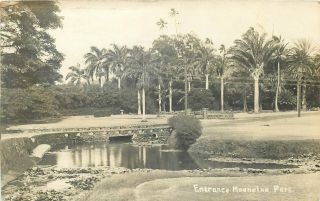Hawaii - Entrance Moanalua Park - 1920 - Old Real Photo Postcard View