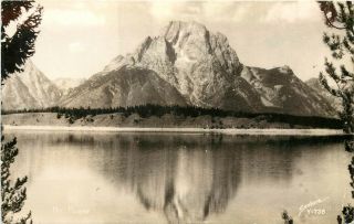 Sanborn Rppc Postcard Y - 738 Mt.  Moran Reflection In Lake Wy Teton County