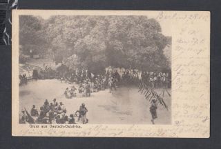 German East Africa 1902 ‘gruss Aus’ Postcard Berlin To Neukalen