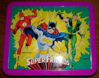 Vintage Friends Metal Lunch Box Tin 1976,  Wonder Woman,  Bat And Superman