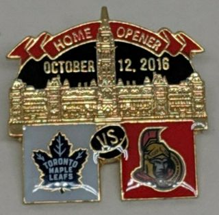 Ottawa Senators Vs Toronto Maple Leafs Home Opener Lapel Pin October 12 2016 Nhl