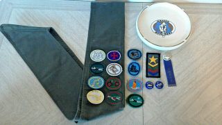 Vintage Seventh - Day Adventist Pathfinder Sash,  Sda,  Patches,  Pins,  Mixed,