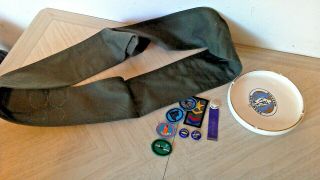 Vintage Seventh - Day Adventist Pathfinder Sash,  SDA,  PATCHES,  Pins,  mixed, 5