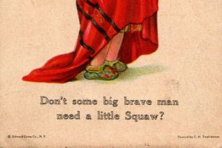 Don ' t Some Big Brave Man Need a Little Squaw? Postcard Art C H Twelvetrees d271 4