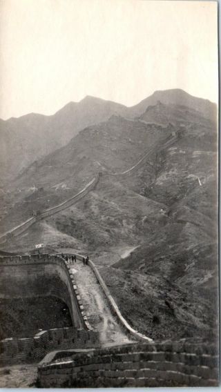China,  The Great Wall C1920s Photograph Horizontal View Of Wall