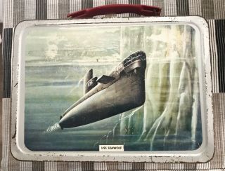 Vintage 1960 Us Navy Uss Sea Wolf Metal Lunchbox Cold War Era