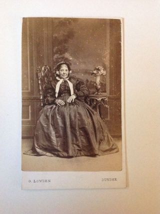 Cdv C1870 Victorian Lady Wearing A Tied Bonnet,  Carte De Visite G.  Lowden Dundee