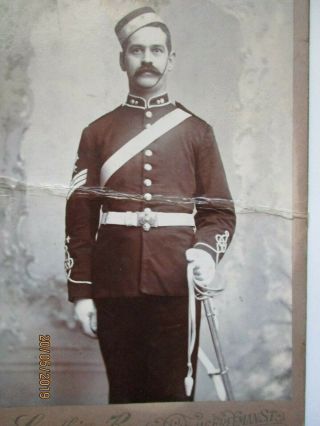 Cabinet Photo Military Royal Marine Artillery Sergeant by Lothian Bros,  Grimsby 2