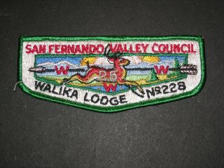 Bsa Order Of The Arrow Walika Lodge 228 25th Anniversary Pocket Flap 1942 - 1967