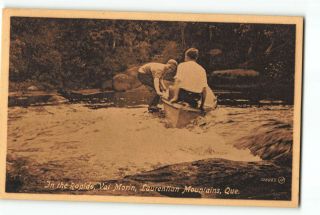 Val Morin Laurentian Mountains Quebec Canada Vintage Postcard In The Rapids