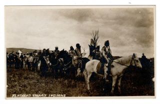 Rppc Flathead Valley Indians On Horseback,  Confederated Salish & Kootenai Tribes