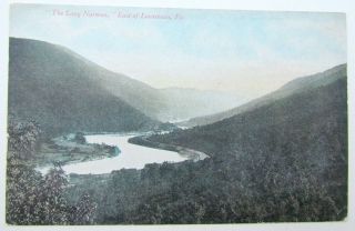 Vintage Postcard The Long Narrows East Of Lewistown Pa Train Railroad Railway