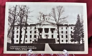 Vintage Postcard Of Pennsylvania Hall " Old Dorm " Gettysburg Scarce