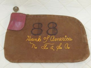Bank Of America Money Bag W/ Key Embroidered Name Arcolock Rifkin Talon Rare
