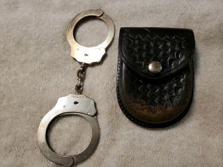 Vintage Peerless Handcuffs Model 300 Black Leather Holster