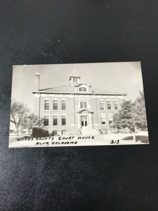 Vintage Photo Postcard Woods County Court House Alva Oklahoma