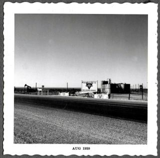 Vintage Photograph 1959 Conoco Oil Gas Wells Signs Forsan Chalk Texas Old Photo