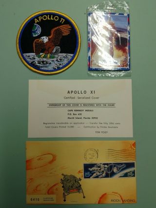 Apollo 11 Patch,  First Day Cover,  & Card Set