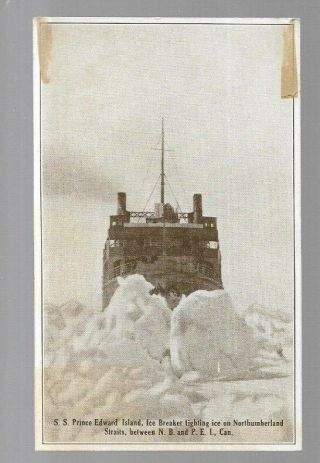 Pk40224:postcard - S.  S.  Prince Edward Island,  Ice Breaker On Northumberland Straits