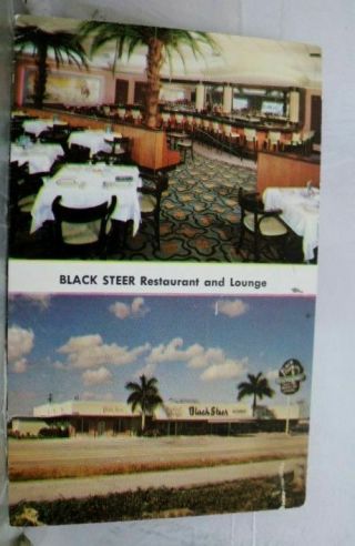 Florida Fl Black Steer Restaurant Hollywood Postcard Old Vintage Card View Post